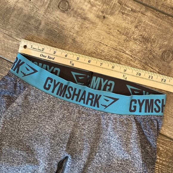 GYM SHARK Grey Blue Waistband Flex Low Rise Leggings XS - Picture 3 of 4